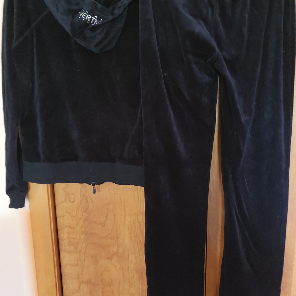 Vertigo Paris Black Velour Drawstring Pants With Matching Jacket/Hoodie - Picture 7 of 8
